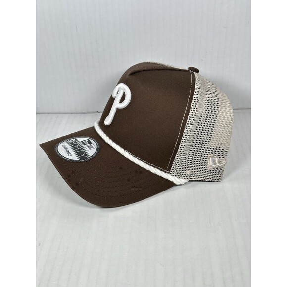 New Era Philadelphia Phillies MLB 9FORTY A-Frame Trucker Adjustable Rope Hat Cap - Picture 2 of 5